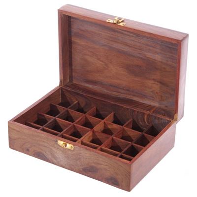 Essential Oil Box - Holds 24 Oils (Sheesham Wood)